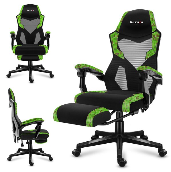 Sedia da gioco Huzaro Combat 3.1 Pixel - inclinazione a 135°, poggiapiedi estensibile, traspirante, ergonomica, fino a 150 kg, certificata SGS