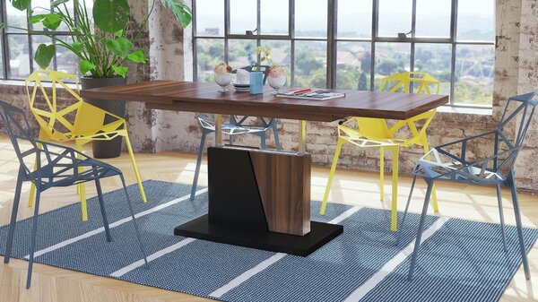 Tavolino di design Grand Noir allungabile e regolabile in altezza, da 120 a 180 cm, tavolo da pranzo