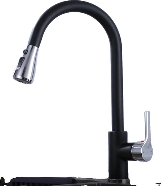 Rubinetto da cucina, comando a doppia maniglia, materiale acciaio inox, cf04043KC
