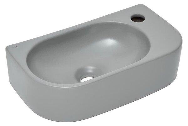 Lavabo SAT Infinitio da appendere 40x21,5 cm con rubinetto a stelo senza troppopieno, grigio opaco