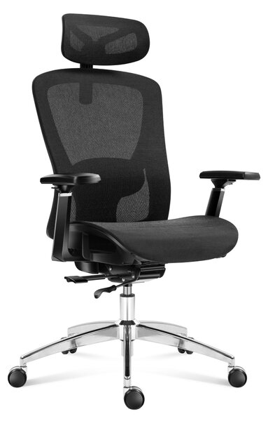 Sedia da ufficio ergonomica - Schienale traspirante con supporto lombare - Colore nero