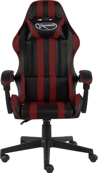 Sedia da Gaming Nero e Rosso Vino in Pelle finta