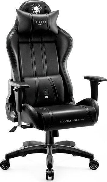 Diablo X-One 2.0 Gaming Chair Sedia da ufficio Braccioli regolabili Design ergonomico Cuscino collo/glutei Dimensioni normali Nero