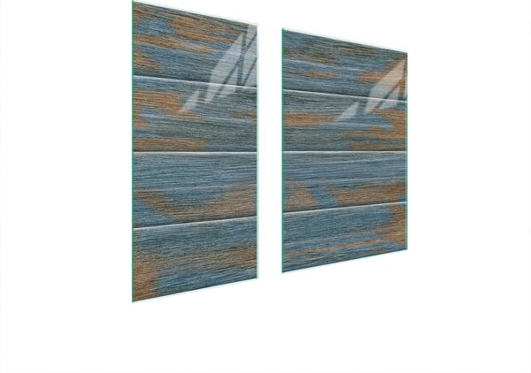Piastre copri fornelli 2 pezzi 75x52 Copri piano cottura in Vetroceramica tagliere in legno turchese