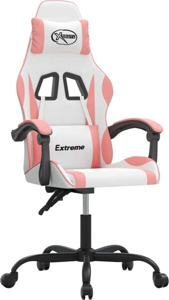 VidaXL Sedia da gioco girevole in ecopelle bianca e rosa