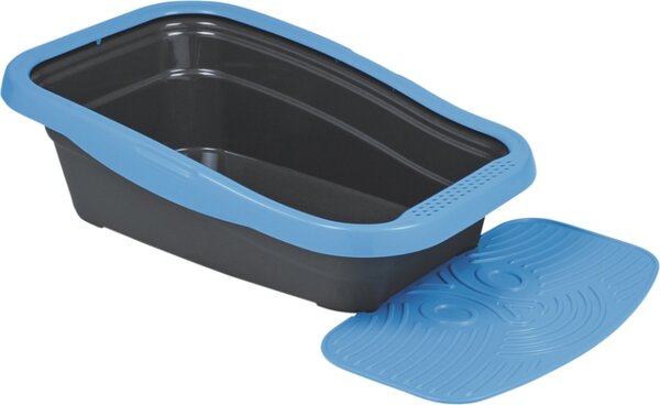 Lettiera per gatti Nobby con tappeto Nella Kit blu/grigio