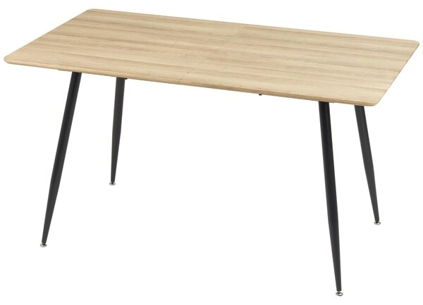 Homcom Tavolo da pranzo di design Skandi, tavolo da cucina, per 4 persone, effetto legno, 140 cm x 80 cm x 76 cm, naturale + nero