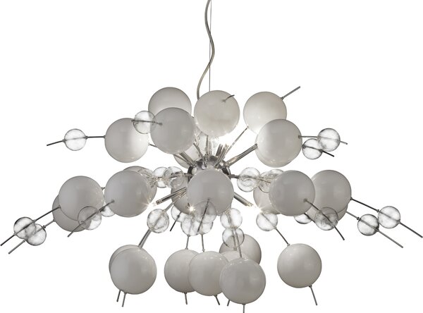 Lampada a sospensione Näve; colore: cromo, bianco, trasparente, 7030923