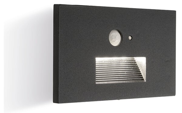 Segnapasso sovil ninfea 97809 16 led sensore movimento alluminio vetro - Sovil Illuminazione