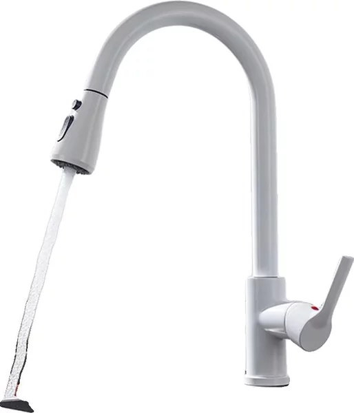 Miscelatore da cucina, funzione spray estraibile, design contemporaneo, CF04043WHWM Bianco