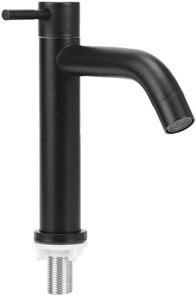 Rubinetto singolo in acciaio inossidabile per acqua fredda, ideale per bagno e toilette, completo di tubo flessibile. Design duraturo ed elegante per un flusso d'acqua ottimale
