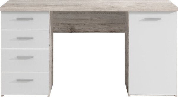 Möbelando Scrivania Scrivania per ufficio Scrivania per computer Scrivania per computer portatile Mobili per ufficio Balu I Rovere sabbia/bianco opaco