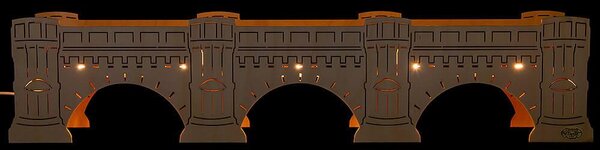 Elevazione ad arco a candela Ponte di Augusto (54,5x11,5cm) di Tietze Erzgebirgsdesign