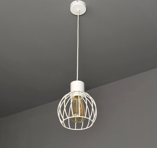 Lampada a sospensione Moderna "Luto" Acciaio laccato bianco Lampada a sospensione Soggiorno Sala da pranzo Tavolo da pranzo