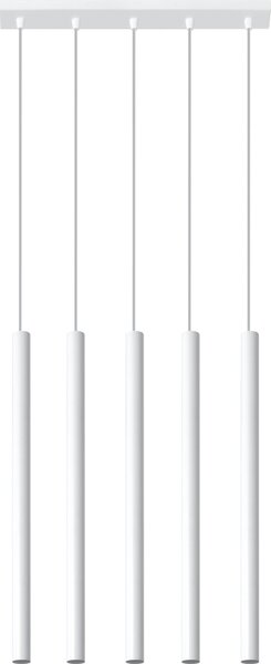 Lampada a sospensione in metallo bianco a 5 luci G9 moderna lampada a sospensione stretta cucina tavolo da pranzo soggiorno