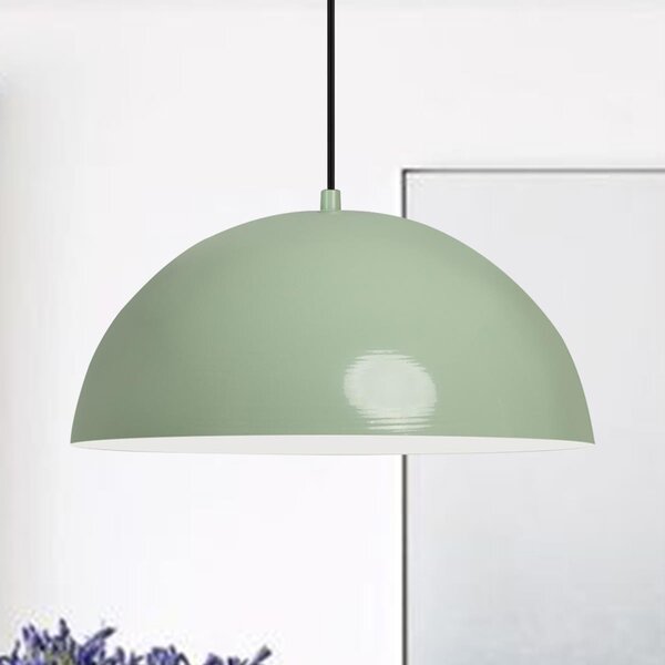 Lipeo Lampada a sospensione industriale in metallo grande 26 cm, lampada a sospensione industriale, lampada vintage, lampada a sospensione retrò per tavolo da pranzo - verde menta