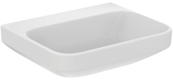 VIGOUR Derby V3 Plus Lavabo 55x45 cm Bianco senza foro per rubinetto e troppopieno Montaggio a parete