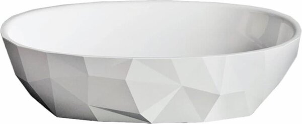 Lavabo da appoggio SAT Meda 56 x 37 cm senza foro per rubinetto e troppopieno, bianco