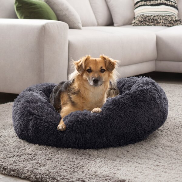 Petstuff Lettino per cani, rotondo, grigio scuro, 60 cm