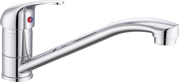 WELLBAD SERENE Rubinetto da cucina cromato con bocca girevole in acciaio inox