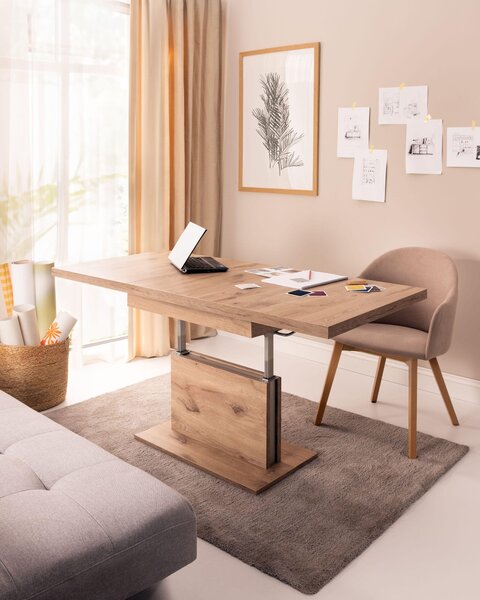 Tavolino da caffè design WM-5, con altezza regolabile e allungabile, trasformabile in tavolo da pranzo