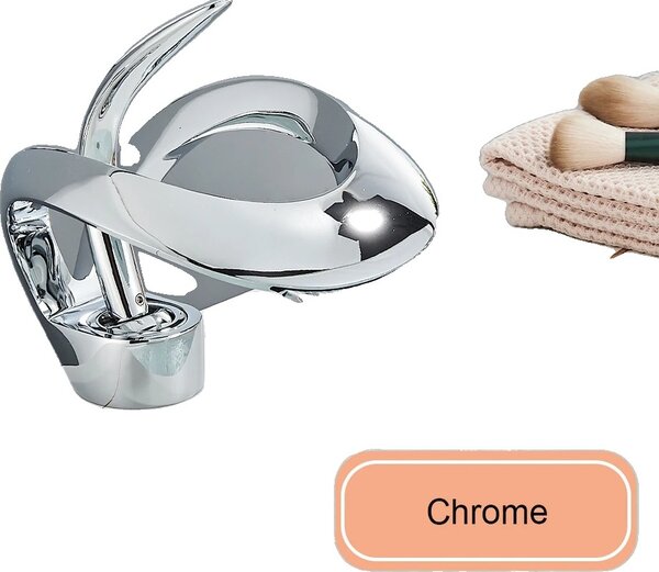 Rubinetto per lavabo, stile contemporaneo, struttura in ottone resistente, cromo