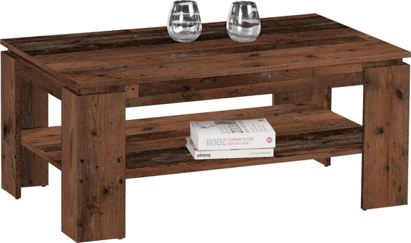 Tavolino da salotto >Heidi< in stile vintage con finitura decorativa - 100x44x60 cm (LxAxP)