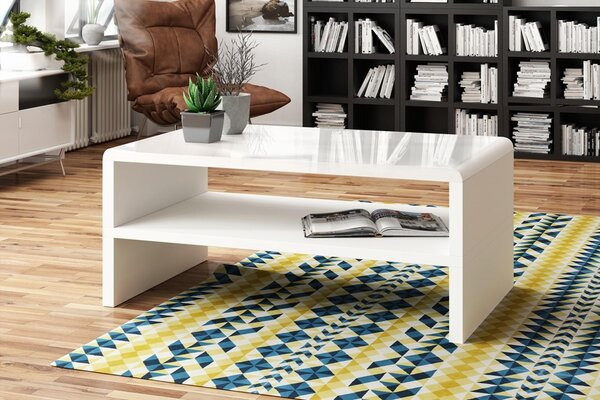Tavolino da salotto di design "Rock", 100x60x43 cm, con ripiano