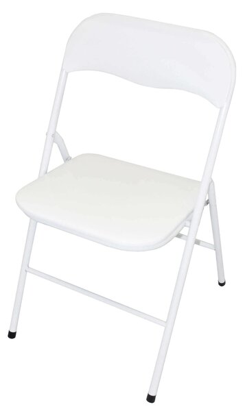 Sedia pieghevole da interno in acciaio con seduta e schienale in PVC imbottito Closy - White