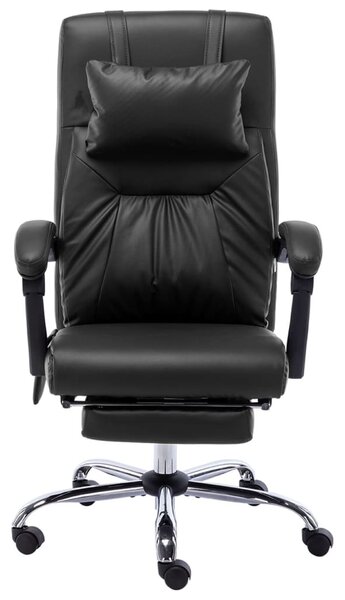 Sedia da Ufficio Massaggiante Nera in Pelle finta