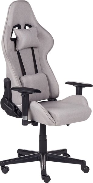 BELIANI Sedia da gioco in tessuto grigio chiaro girevole regolabile in altezza braccioli e poggiapiedi design moderno
