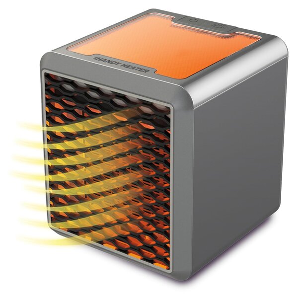 Riscaldatore portatile a forma di cubo - 1200 Watt - Grigio - Element riscaldante in Vetroceramica - Ideale per ufficio e scrivania