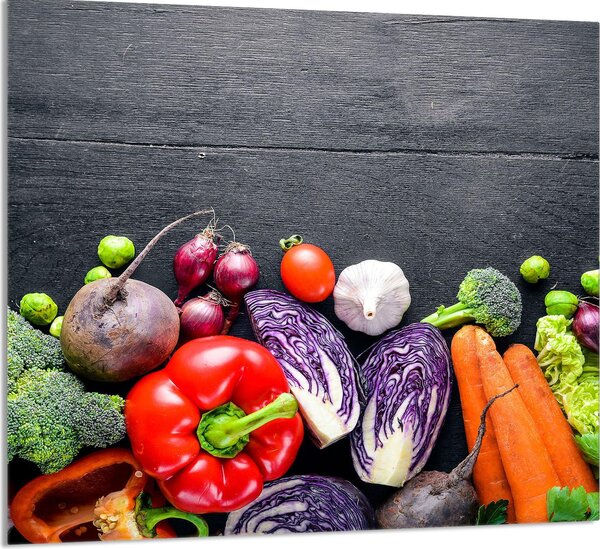 PIATTO DI VETRO PER LA CUCINA 65x60 Verdure