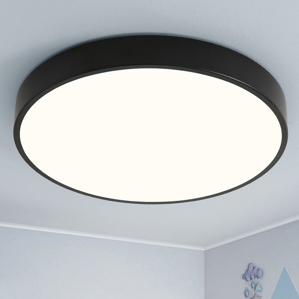 Lampada da soffitto a LED Natsen 24W Ultraslim 30x30x4 cm (nera) per soggiorno, camera da letto, cucina, ufficio, ingresso e corridoio