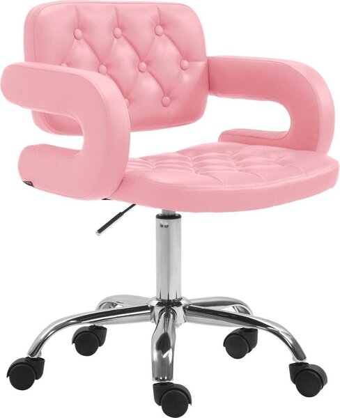 Sedia da ufficio - Sedia da ufficio - Comfort regolabile in altezza con rivestimento in Pelle finta | Colore: Rosa