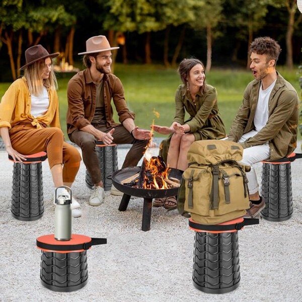 Sedia pieghevole telescopica mini, con altezza regolabile da 6,5 a 45 cm, sedia leggera ideale per campeggio, pesca e barbecue, con una capacità di carico fino a 180 kg