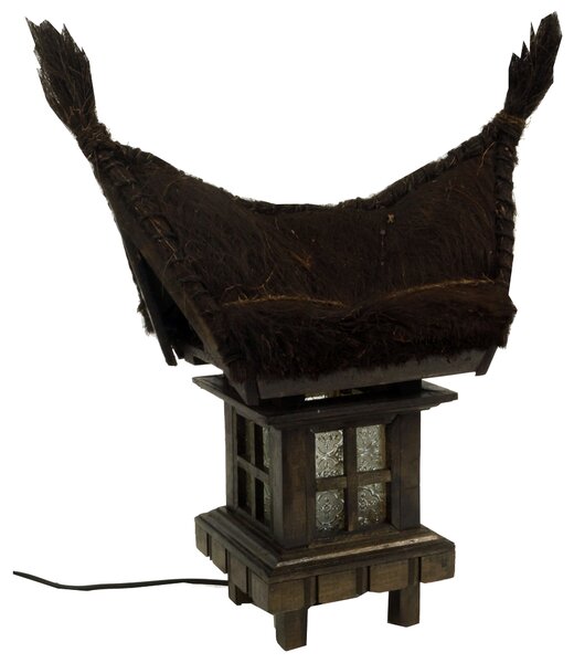 Bali Gartenleuchte Inkl. Cavo da esterno - Modell 3, Braun, Holz,Sisal, 50*45*30 cm, Luci da esterno e illuminazione da giardino