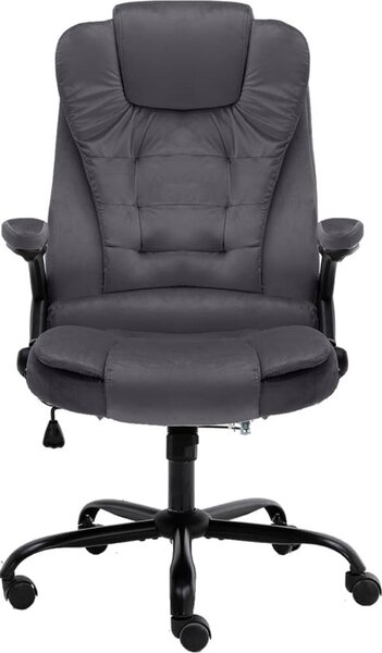 Sedia da Ufficio Grigio Scuro in Velluto