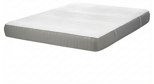 BELIANI Materasso in memory foam bianco con tessuto poliestere grigio 160 x 200 cm rigido sfoderabile