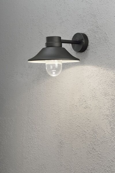 Konstsmide Vega High Power LED Applique a LED ad alta potenza in alluminio laccato nero e vetro trasparente