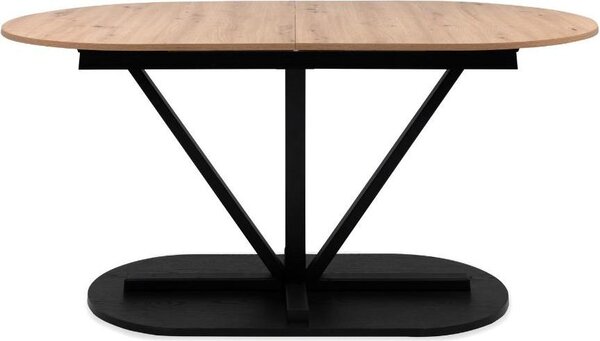 Calicosy - Tavolo da pranzo allungabile da 160 a 200 cm decorato in rovere artigianale e nero - VESTER