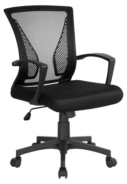 Sedia da ufficio ergonomica - Altezza regolabile - Schienale ad arco - Rete - Nero
