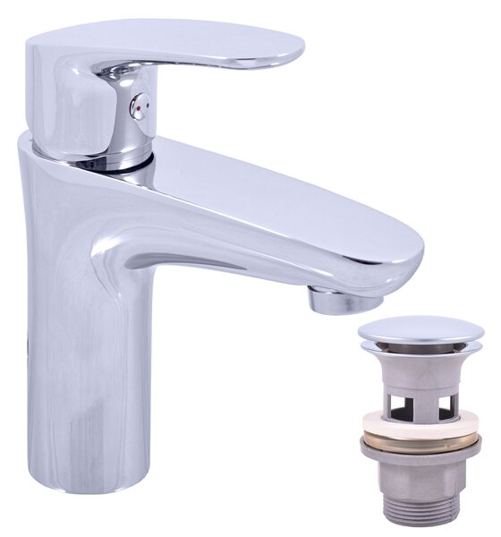 Slezák-RAV Miscelatore per lavabo Slezák RAV Amur AM727 Colore: cromo - uscita in plastica/metallo MD0808, Dimensioni: 1/2''