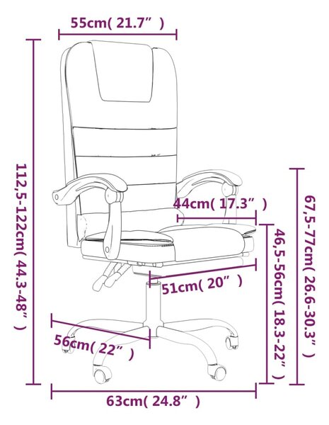 VidaXL Sedia da ufficio con funzione massaggio in Pelle finta crema