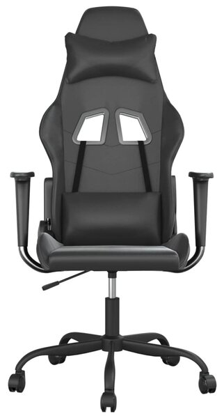 Sedia da gaming vidaXL con funzione massaggio, in Pelle finta nera