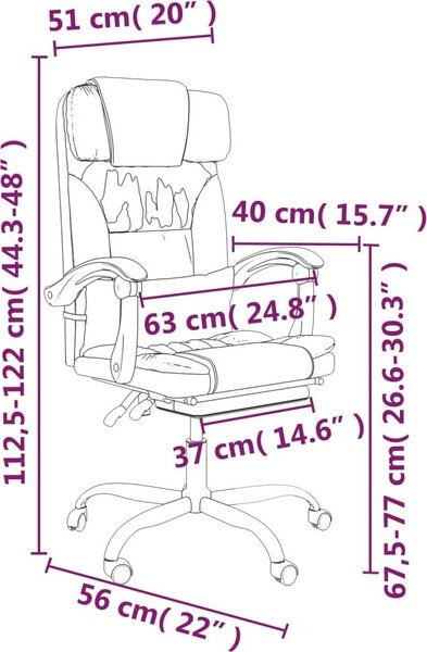 VidaXL Sedia da ufficio con funzione massaggio in Pelle finta crema