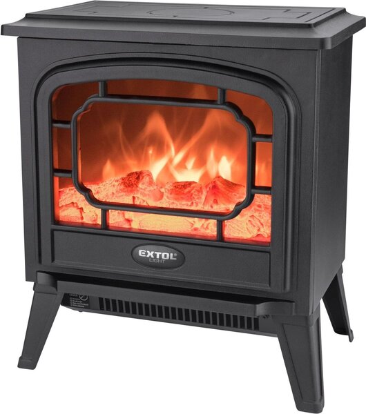 Caminetto elettrico con fuoco e riscaldamento a LED, 1800W