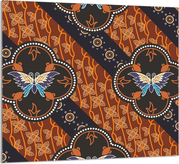 PIATTO IN VETRO PER CUCINA 65x60 Butterfly