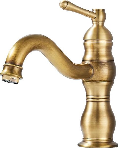 Rubinetto per lavabo, montaggio a soffitto, installazione monoforo, antico
