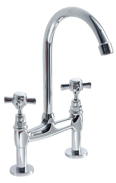 Miscelatore da cucina retrò HUDSON argento cromo